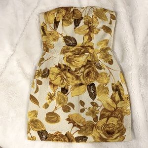 D&G Floral Jacquard Strapless Dress